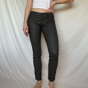 Rich & Skinny Grey Faux Leather Jeans